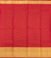 Red Handloom Kanchipuram Silk Saree With Checks & Buttas-KA15208