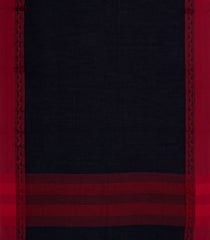 Black Woven Bengal Cotton Saree With Contrast Border-BG1741
