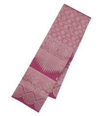 Dusty Pink Handloom Kanchipuram Silk Saree With Floral Motifs-KA15073