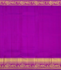 Peach Handloom Kanchipuram Silk Saree With Contrast Border-KA16309
