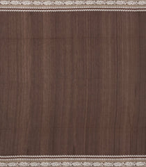 Dark Brown Handloom Bengal Cotton Saree With Floral Buttas-BG1681