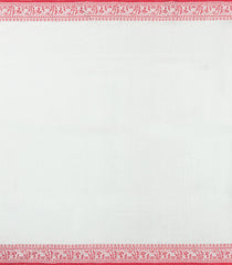 White Handloom Bengal Cotton Saree With Tribal Motifs-BG1999