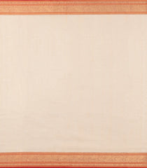 Taupe Handloom Silk Cotton Saree With Checks & Dots-SC4081