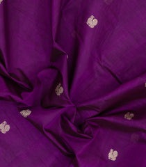 Purple Handloom Silk Cotton Saree With Buttas-SC4435
