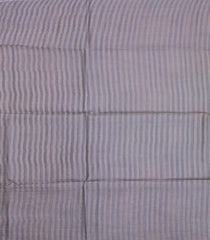 Grey Woven Tussar Silk Saree With Stripes-TU3290