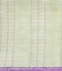Lavender Printed Jaipur Cotton Saree With Floral Motifs-JC1876