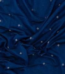 Navy Blue Woven Bengal Cotton Saree With Diamond Motifs-BG1813