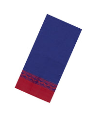 Indigo Woven Bengal Cotton Saree With Contrast Border-BG1747