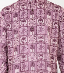 Mauve Mid Length Kurta with modern palm tree print -EW1097
