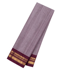 Grey Handloom Gadwal Silk Cotton Saree With Contrast Border -GA0464