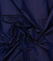 Navy Blue Woven Tussar Silk Saree With Contrast Temple Border-TU3251