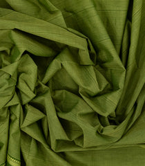 Green Woven Kadapa Cotton Saree With Stripes & Contrast Border-KN0654