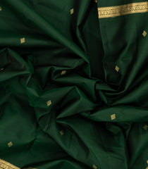 Dark Green Woven Pure Silk Saree With Diamond Buttas-EC2550