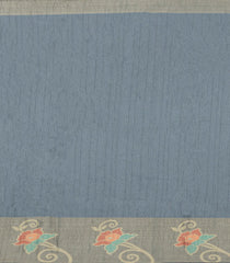 Orange Printed Art Tussar Saree With Zari Border-BL5005