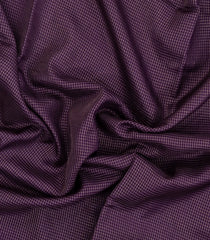Dark Purple Woven Blended Viscose With Zari Checks-BL5573