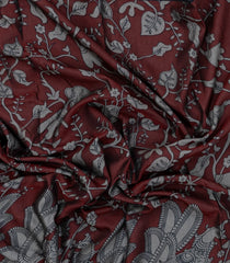 Maroon Printed Art Tussar Saree With Zari Border-BL5097