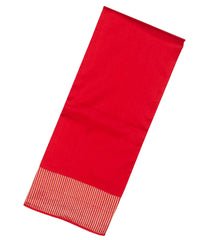 Red Handloom Banarasi Silk Saree With Striped Border-BE1701