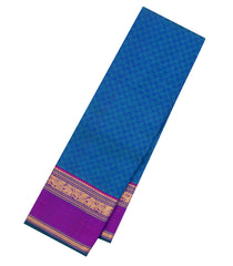 Blue Handloom Kanchipuram Silk Saree With Payadi Checks-KA13934