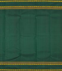 Mustard Handloom Korvai Kanchipuram Silk Saree With Green Border-KA16711