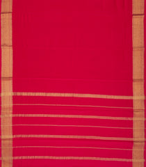 Red Woven Mysore Crepe Pure Zari Silk Saree With Zari Border-MS3136