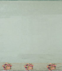 Aquamarine Embroidered Synthetic Tissue Saree With Floral Motifs-SY0566