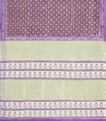 Lavender Printed Jaipur Cotton Saree With Floral Motifs-JC1876
