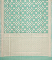Aquamarine Handloom Banarasi Silk Saree With Floral Motifs-BE1904