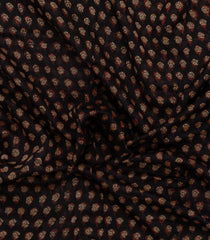 Black Printed Chanderi Cotton Saree With Zari Border-CC1500