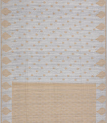 Grey Woven Art Chanderi Cotton Saree With Floral Motifs-BL4703