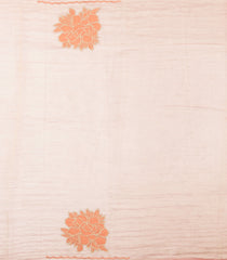 Peach Embroidered Synthetic Crushed Tissue Saree With Floral Motifs-SY0588