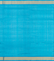 Cyan & Blue Handloom Silk Cotton Saree With Checks & Contrast Border-SC4457