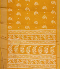 Mustard Printed Synthetic Dola Silk Saree With Motifs & Zari Stripes-SY0431