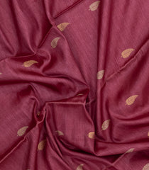 Dusty Pink Woven Dupion Silk Saree With Leaf Buttas & Contrast Border-DS0624