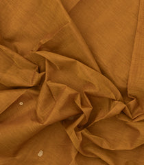 Mustard Handloom Kanchi Cotton Saree With Contrast Silk Border-KC1804