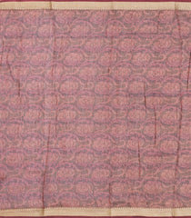 Dark Grey Printed Chanderi Cotton Saree With Bird Motifs-CC1604