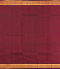 Yellow Handloom Korvai Kanchipuram Silk Saree With Maroon Border-KA15434