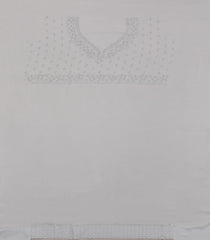 White Woven Synthetic Vichitra Saree With Stone Work -BL5432