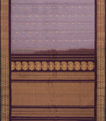 Grey Handloom Gadwal Silk Cotton Saree With Buttas & Contrast Border -GA0467