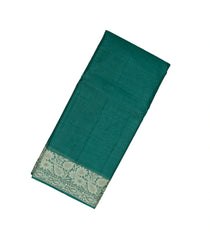 Dark Green Woven Tussar Silk Saree With Meena Floral Border-TU2980