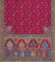 Magenta Printed Synthetics Dola Satin Saree With Paisley Motifs-BL5162