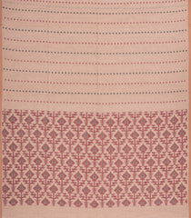 Taupe Handloom Bengal Cotton Saree With Floral Motifs-BG1965