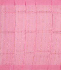 BubbleGum Pink Handloom Banarasi Organza Silk Saree With Floral Buttas-BE1480