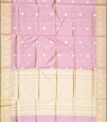 Baby Pink Handloom Banarasi Silk Saree With Floral Motifs-BE1602