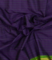 Purple Handloom Gadwal Silk Cotton Saree With Stripes-GA0401
