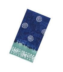 Indigo Printed Jaipur Cotton Saree With Contrast Border-JC1710