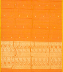Mango Yellow Handloom Kanchi Cotton Saree With Yazhi Buttas-KC1503