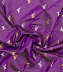 Dark Magenta Handloom Kanchipuram Silk Saree With Stripes & Buttas-KA16411