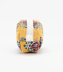 Yellow Cotton Bagru Printed Coin Pouch With Zipper-ACS1070