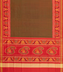 Brown Handloom Rajkot Patola Ikat Silk Saree With Tie & Dye Motifs-IK0502