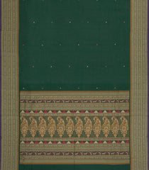 Green Handloom Kanchi Cotton Saree With Buttas-CN1904